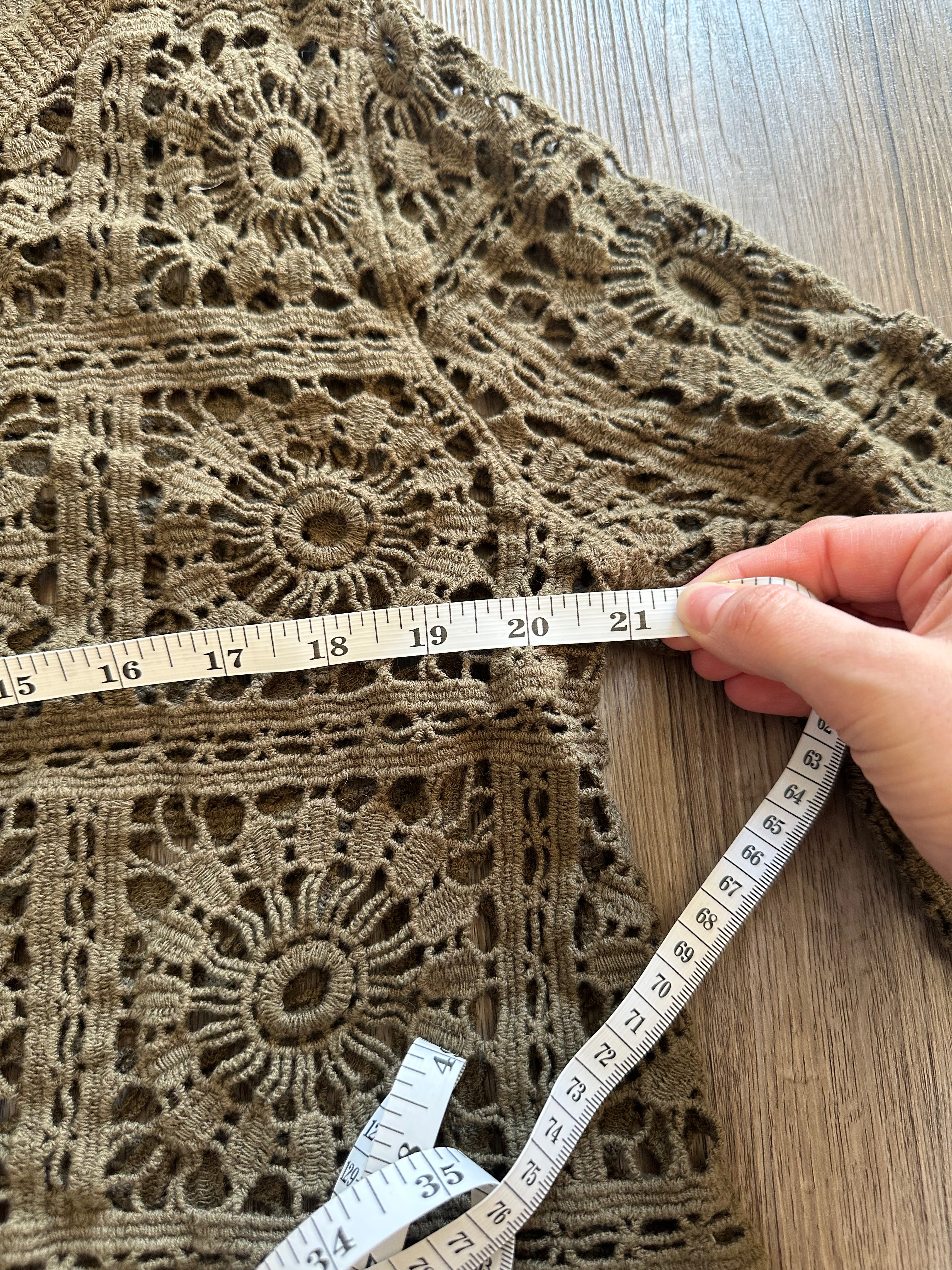 Green Crochet Cardigan