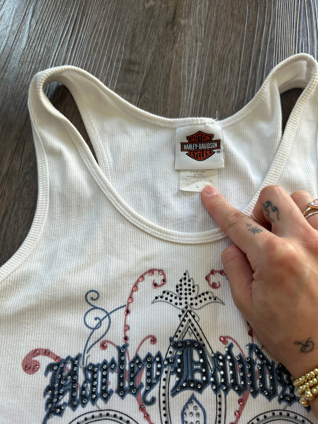 Harley Davidson Bedazzled Tank Top