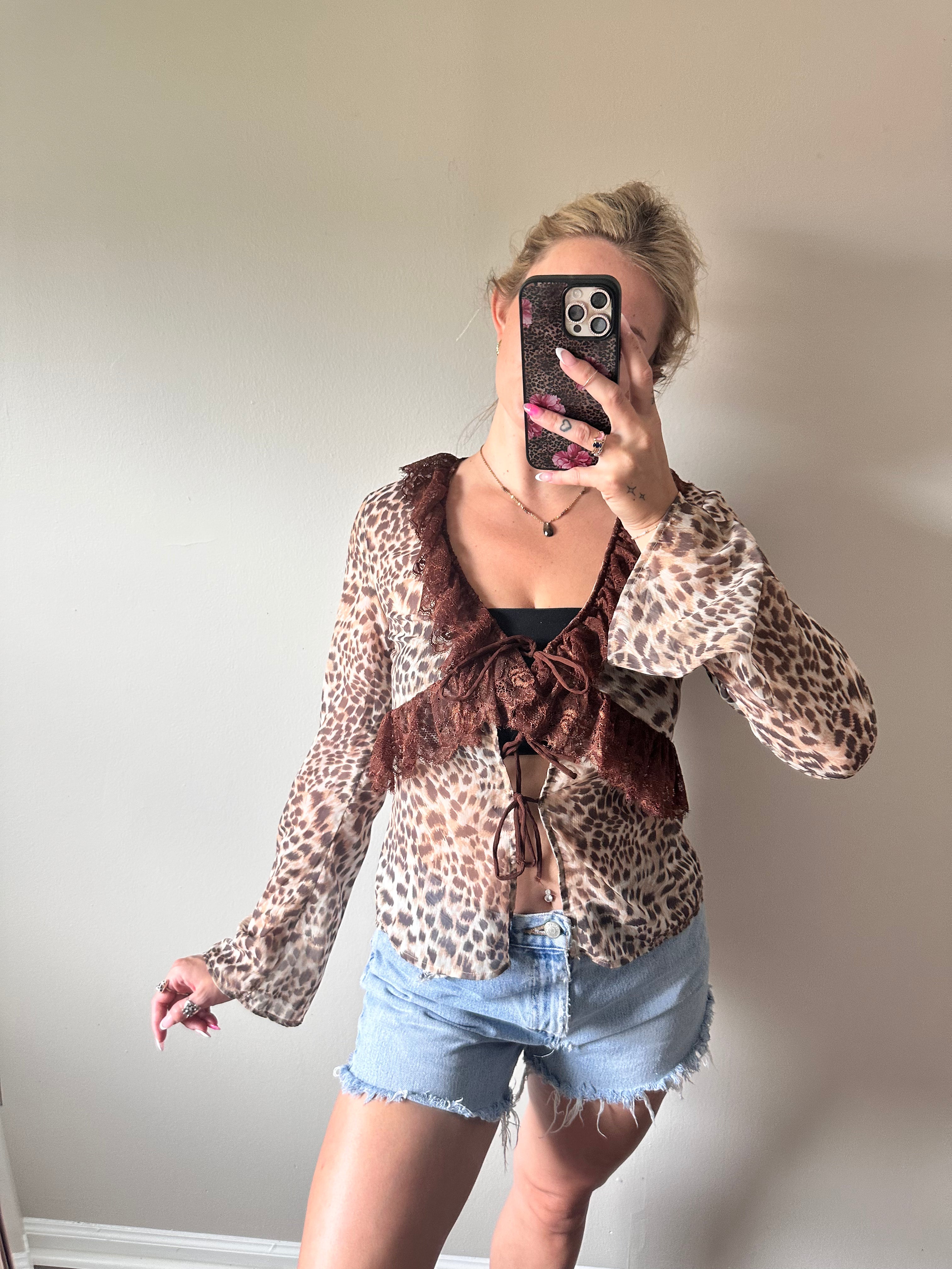 Princess Polly Cheetah Print Blouse
