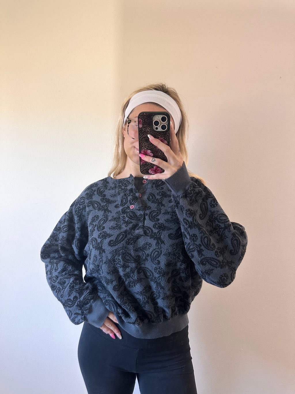 Paisley Button Up Sweater