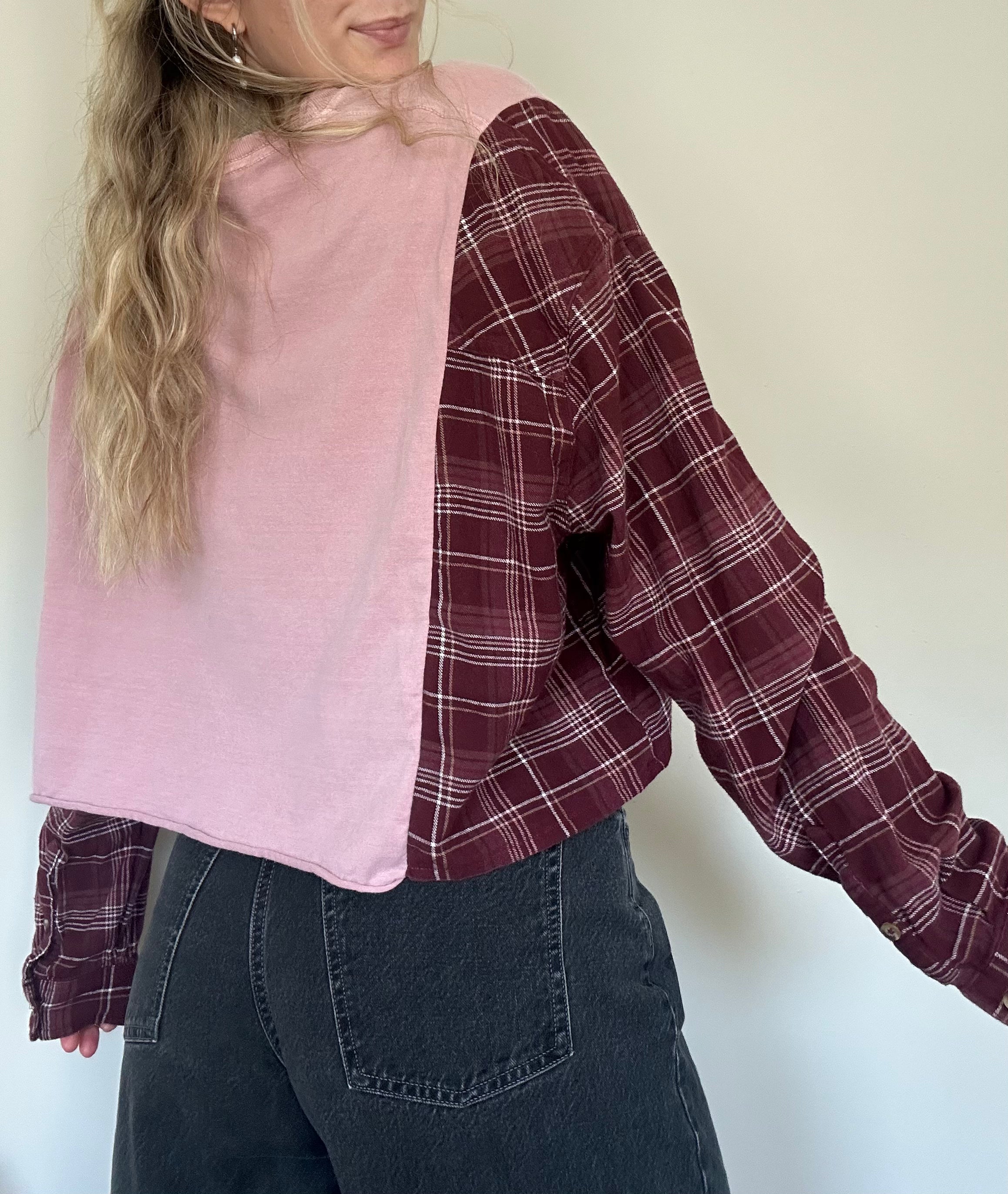 Purdue Upcycled Flannel Tee