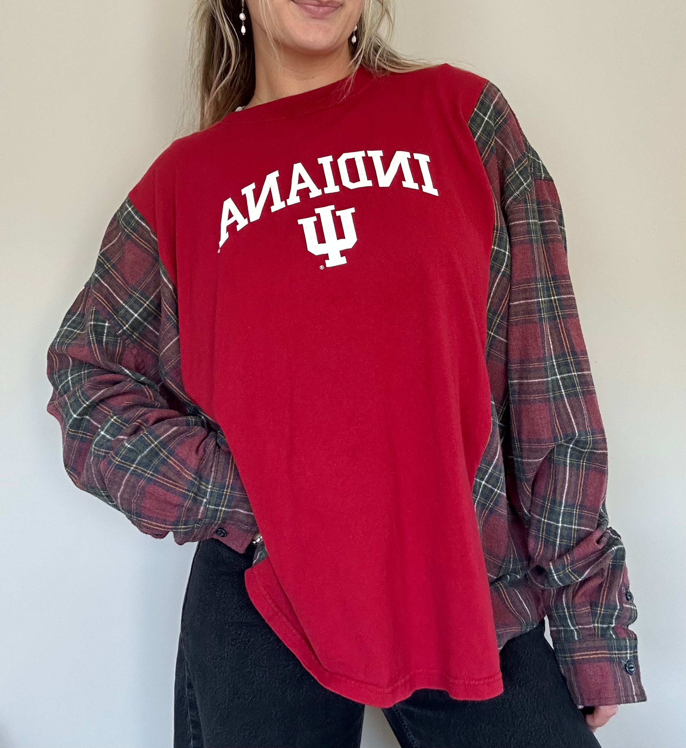 IU Upcycled Flannel Tee