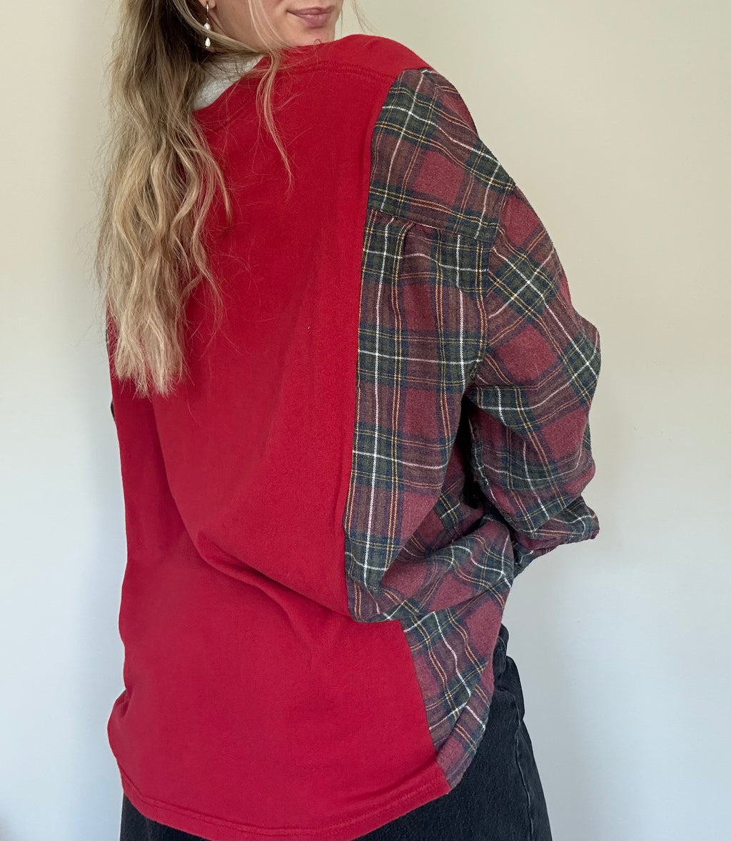 IU Upcycled Flannel Tee