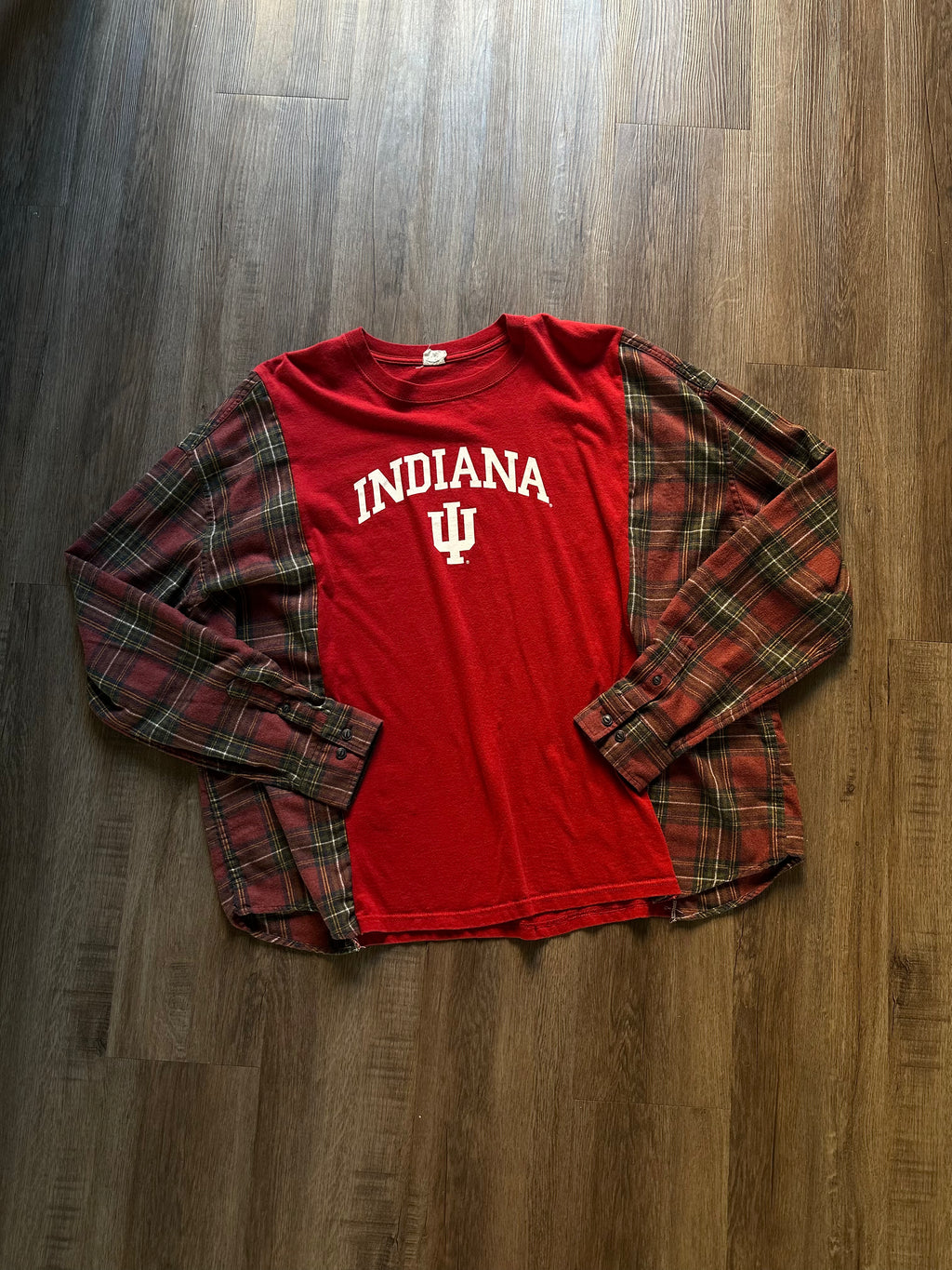 IU Upcycled Flannel Tee