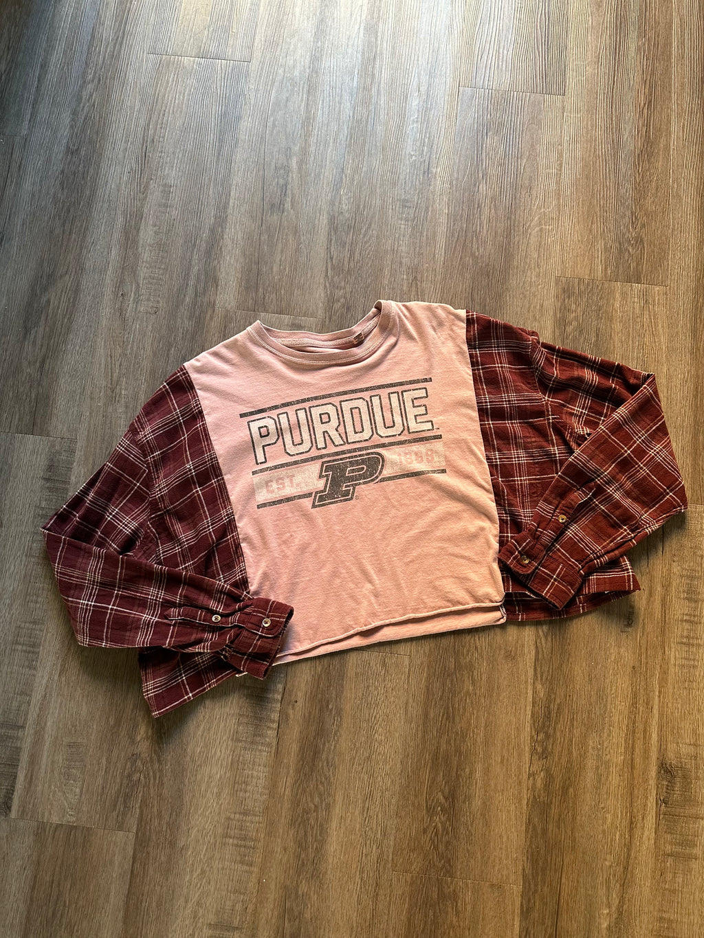 Purdue Upcycled Flannel Tee