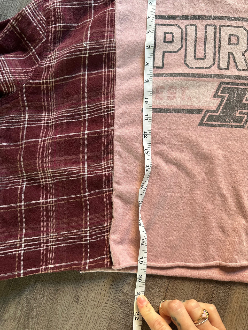 Purdue Upcycled Flannel Tee