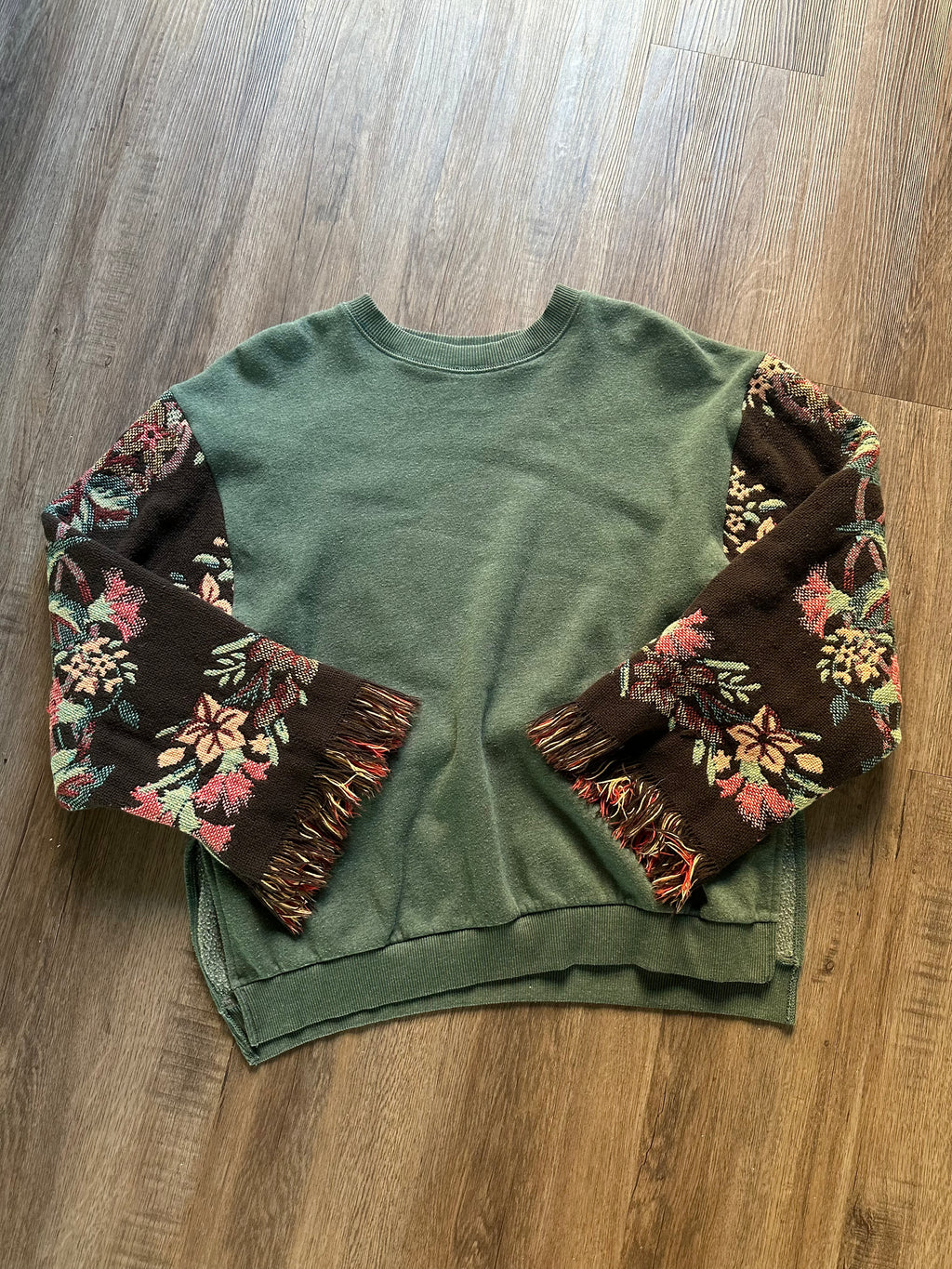 Upcycled Tapestry Sleeve Crewneck